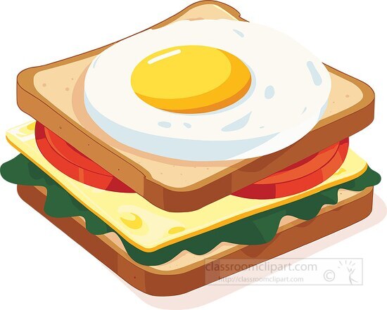 open faced breakfast sandwich features a sunny side up egg