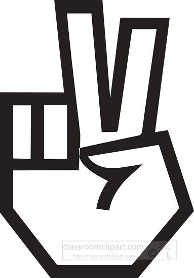 open hand peace sign