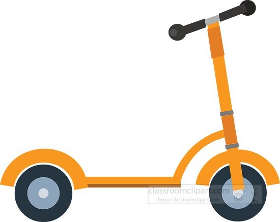orange kids scooter vector clipart