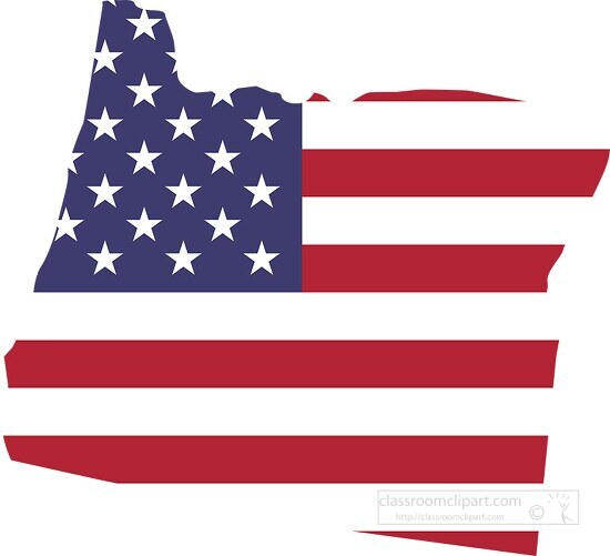 oregon map with american flag