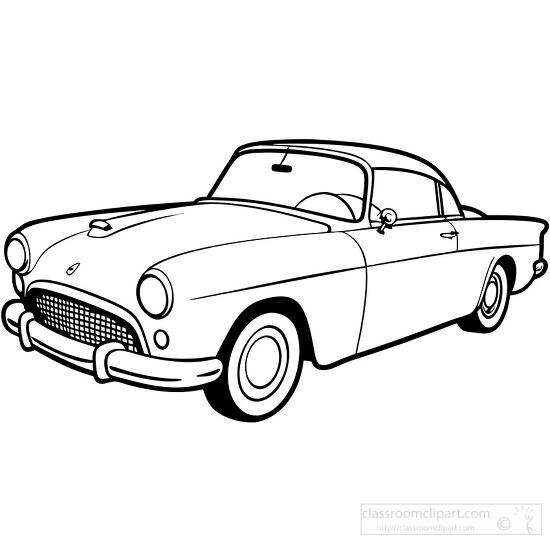 outline drawing of a 1955 Ford Thunderbird