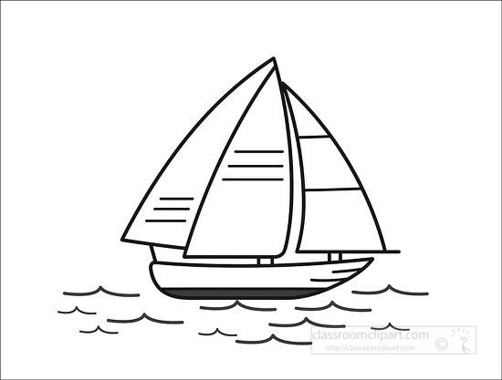 outline drawing of a sailboat