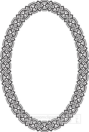 oval border with pattern of celtic knots