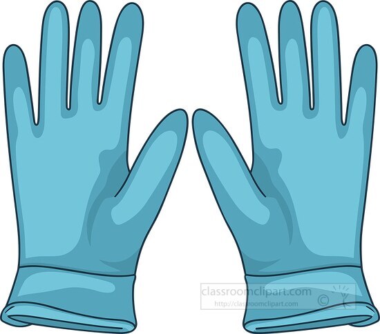 pair of blue gloves clip art