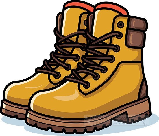 pair of mens work boots clip art