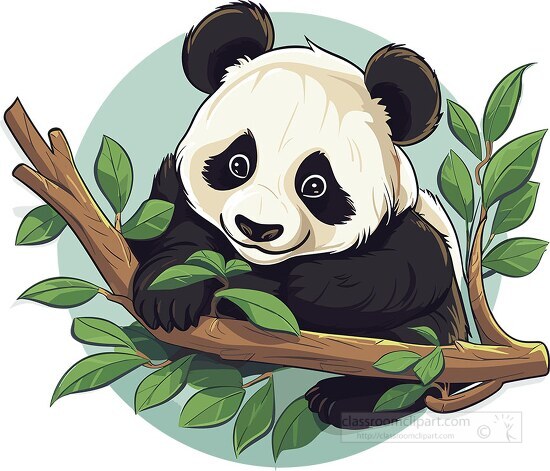 panda in a tree china clip art