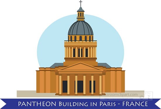 pantheon building in paris france clipart