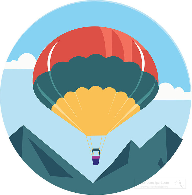parachute icon style clip art 2
