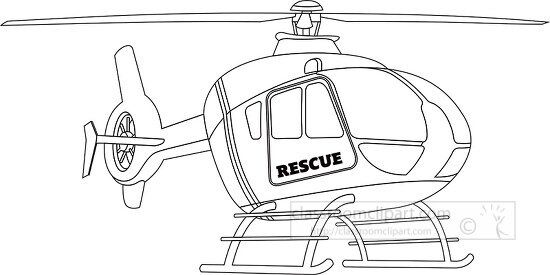 patrol rescue helicopter transportation black white outline clip