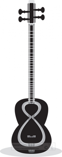 persian tar musical instrument gray color clipart 2