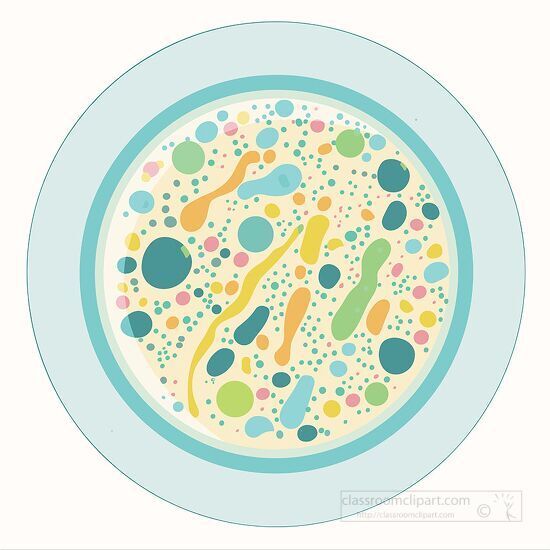 petri dish with microbes under a microscope