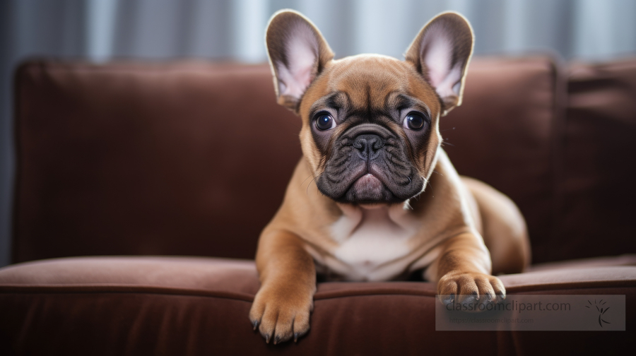  French Bulldog Dog breed puppy sit on the couch