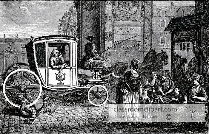 A doctor ridning in his carriage 18th centry france