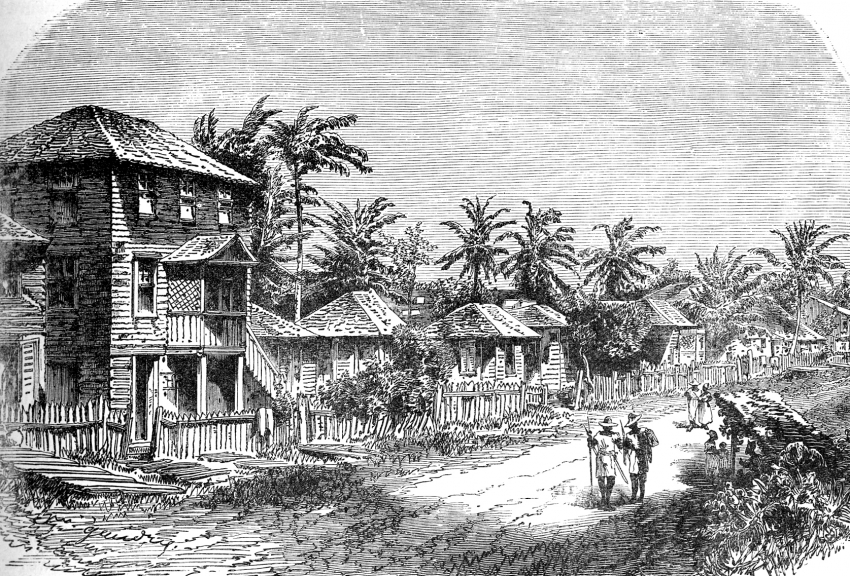 A Village in French Guiana Illustration