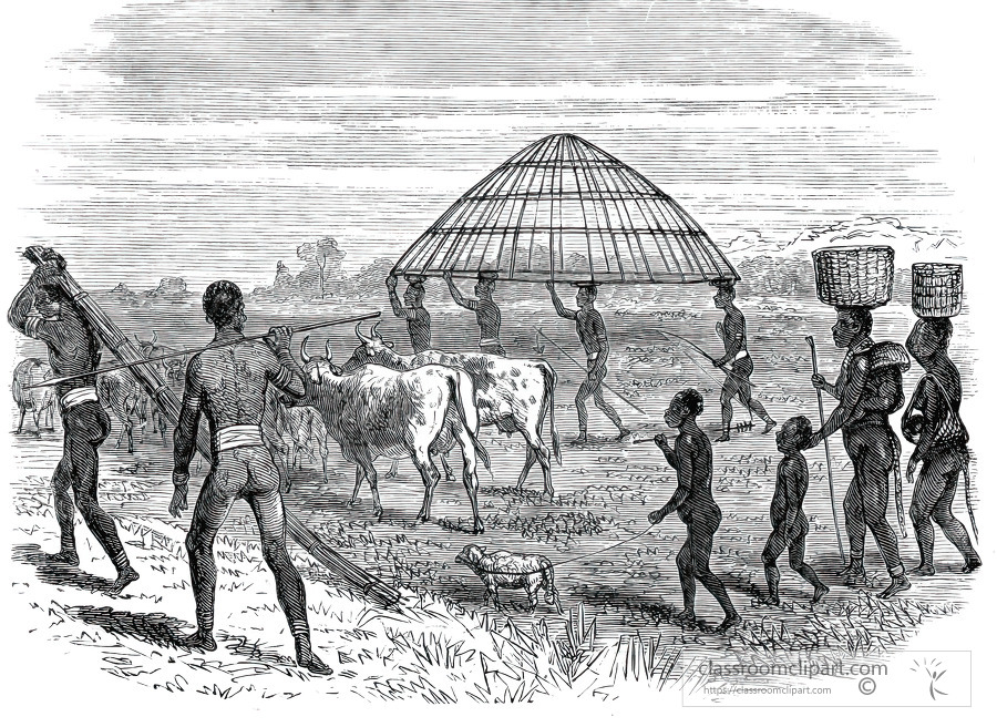 an african village historical illustration africa