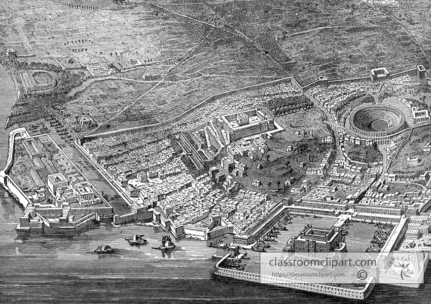 ancient city utica aerial view near carthage