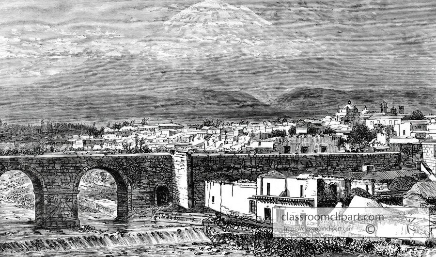 arequipa and the volcano of misti historical illustration