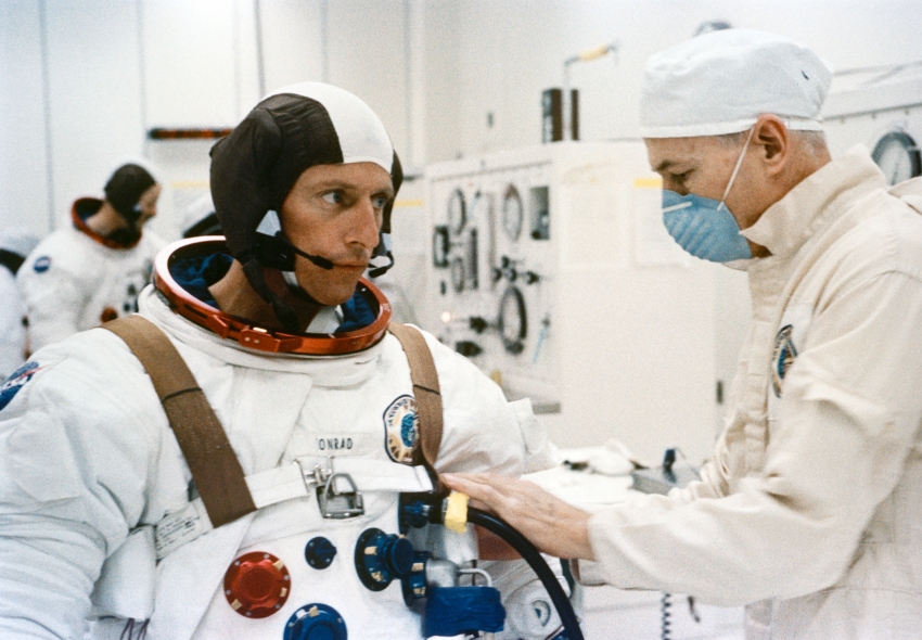astronaut charles conrad is suited up