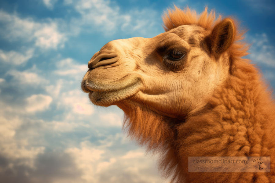 bactrian camel blue sky in background