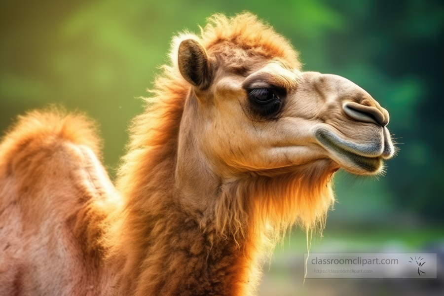 bactrian camel side view closeup