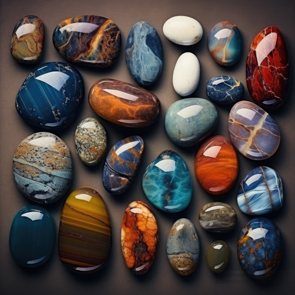beautiful stones stones all dfferent shapes and colors