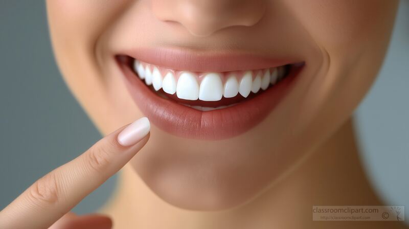 Beautiful Woman Showcases Perfect Smile With Healthy Teeth