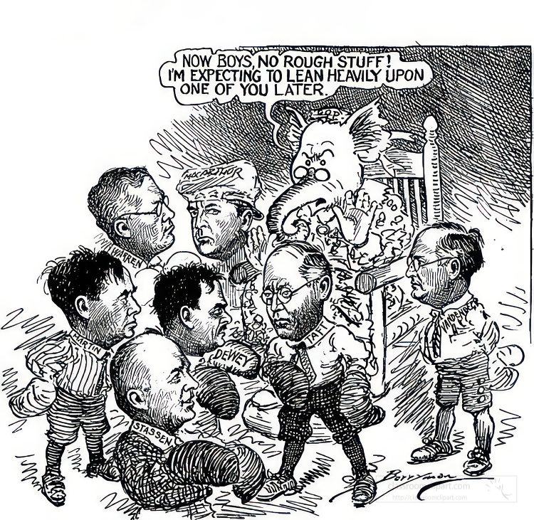black and white american political cartoon a0441