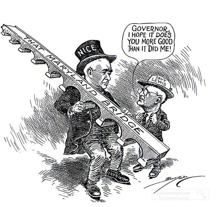 black and white american political cartoon a0501