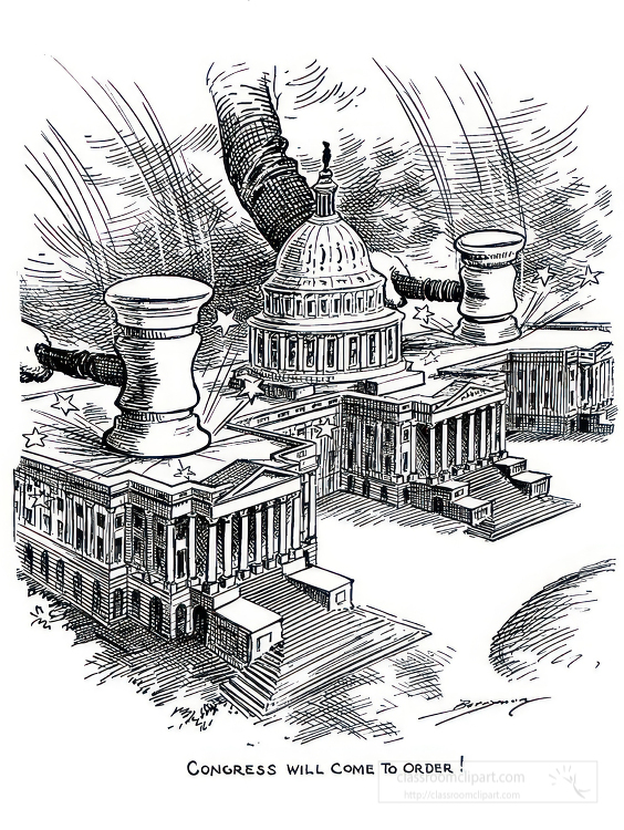 black and white american political cartoon d0211