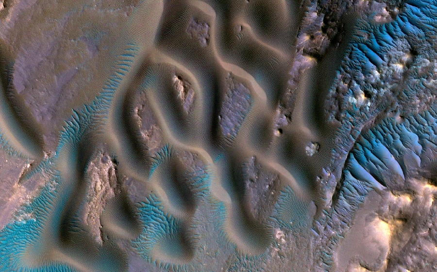 Blue Ripples on a Red Planet Mars