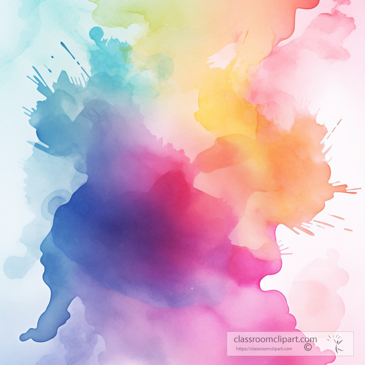 burst of watercolor featuring a vivid spectrum of colors