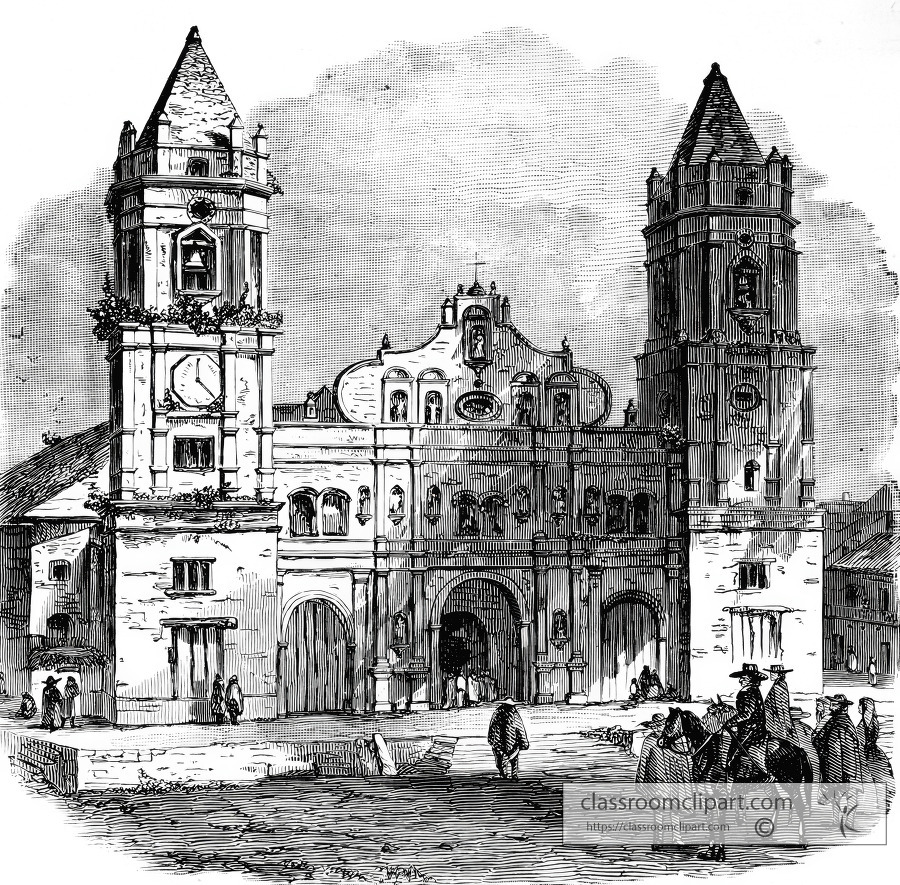 cathedral at panama historical illustration