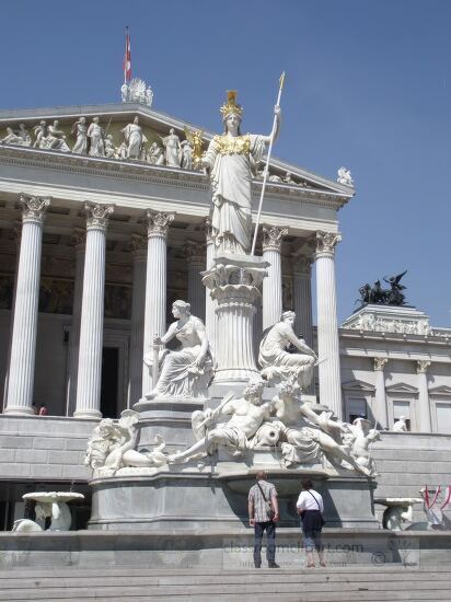 Close up of the Pallas Athena fountain