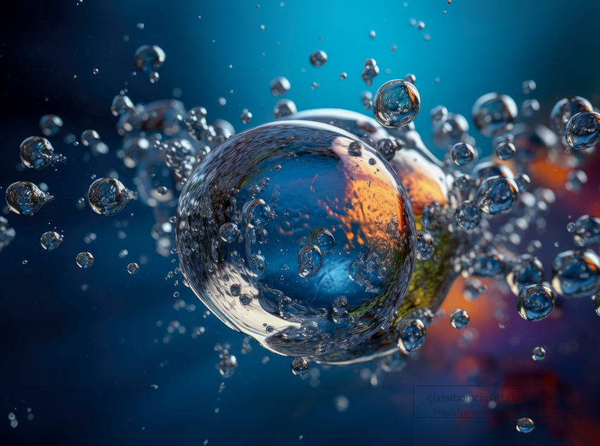 closeup of bubbles splashing in water