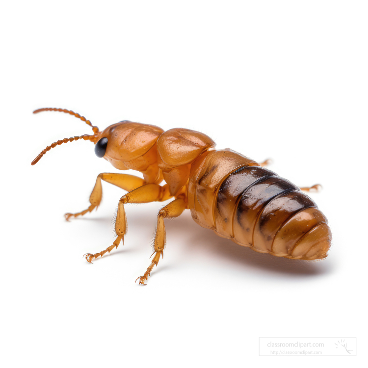 closeup of wood eating termite isolated on white