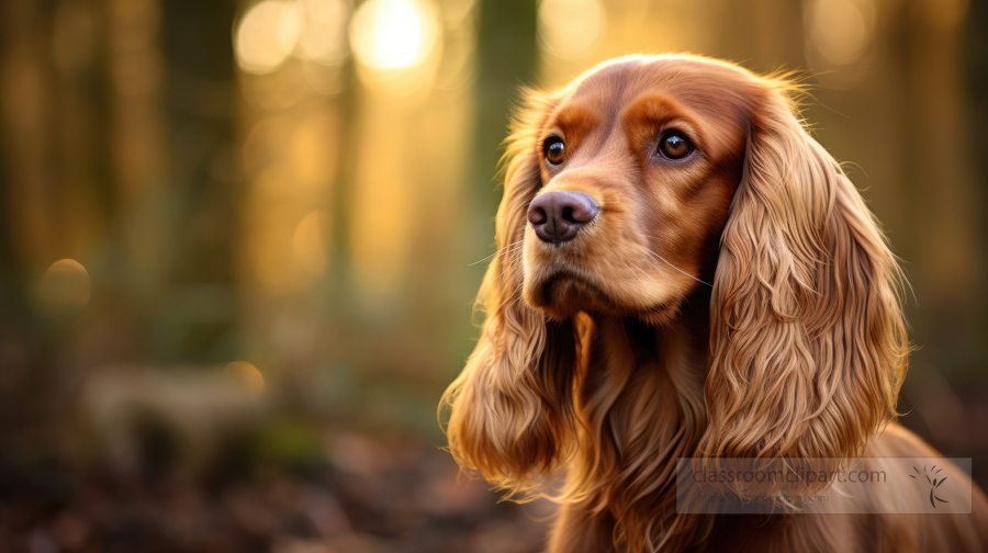 Cocker Spaniel dog in the forest