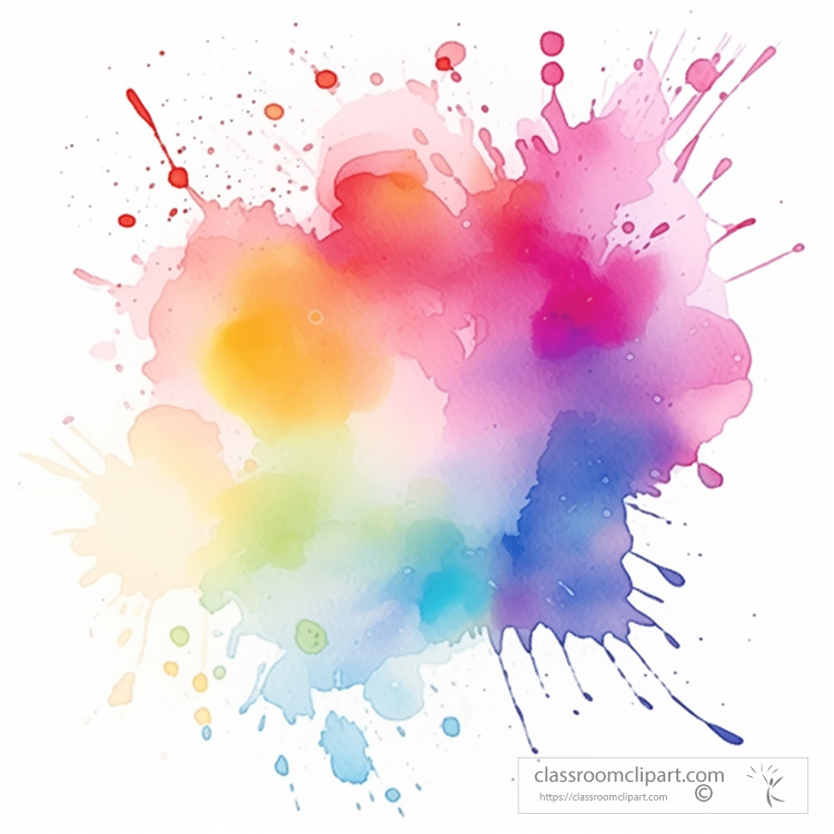 colorful mixture of watercolor splattered effect