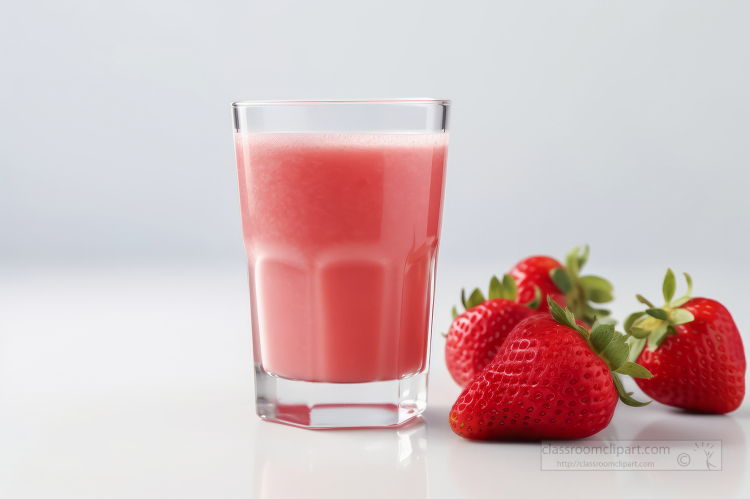 cool fresh glass of healthy strawberry smoothie