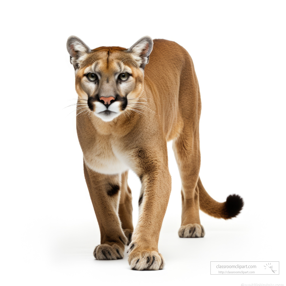 Cougar isolated on white background