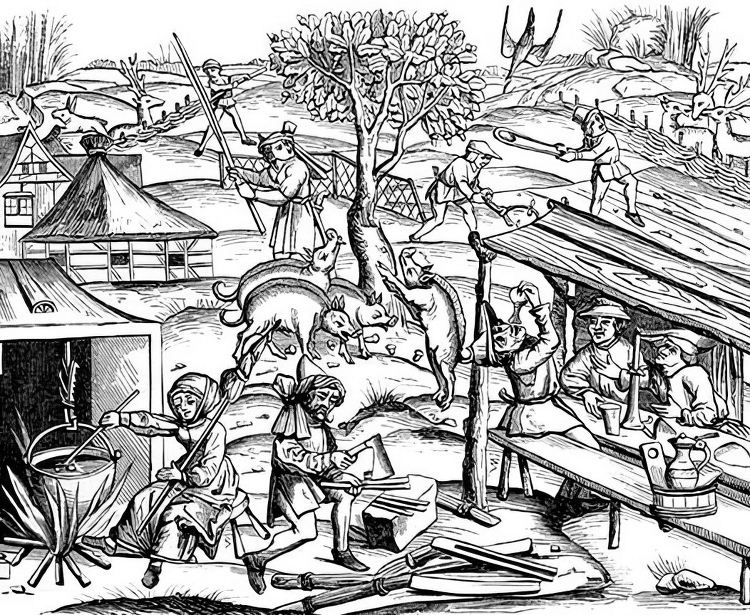 Country Life Facsimile of a Woodcut published at Lyons in 1517