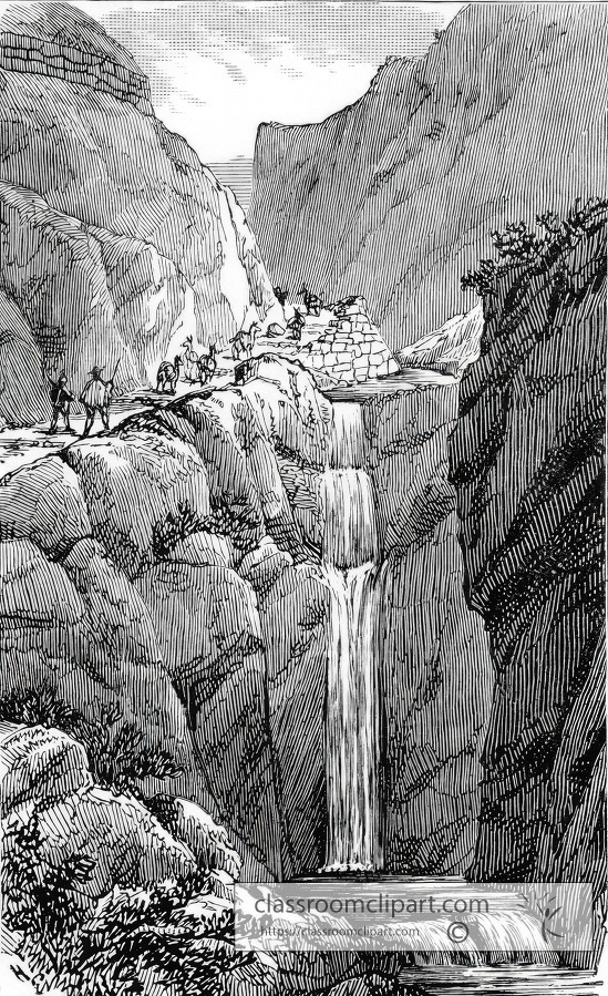 crossing the mountains historical illustration