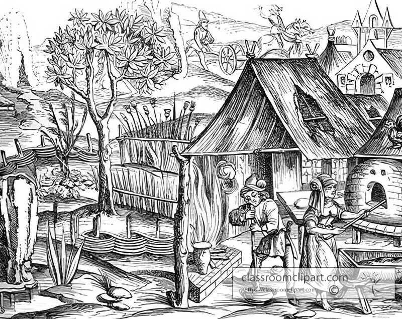 cultivation of grain in use amongst the peasants illustration