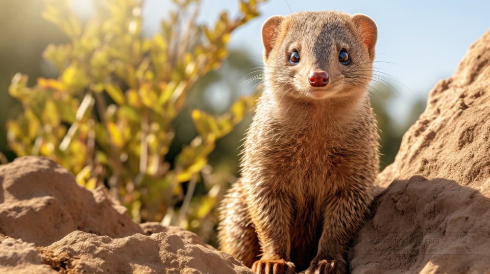 cute and curious banded mongoose