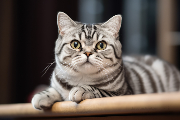 Cute fluffy and cuddly American Shorthair cat