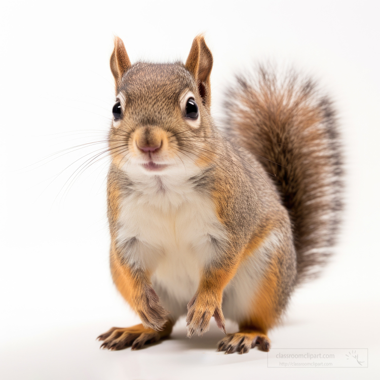 cute standing squirrel on a white background