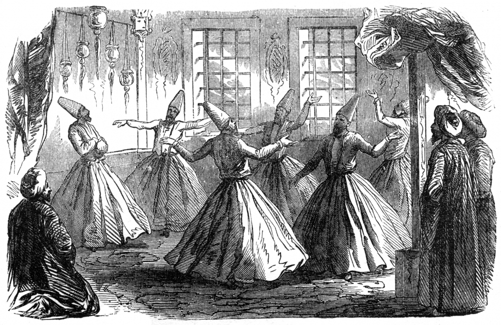 dancing dervishes historical illustration