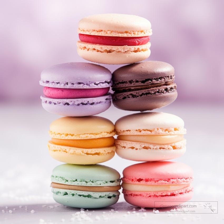 delicate arrangement of colorfulmacarons