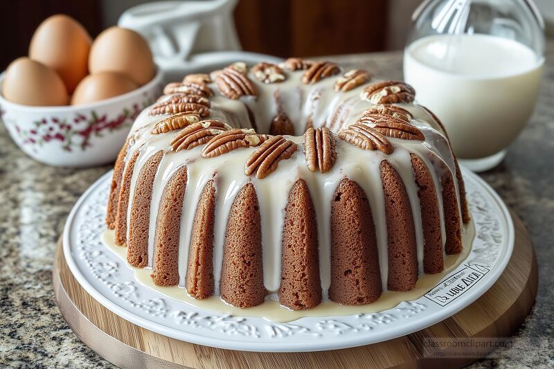 Delicious Sweet Potato Pound Cake With Pecans and Glaze