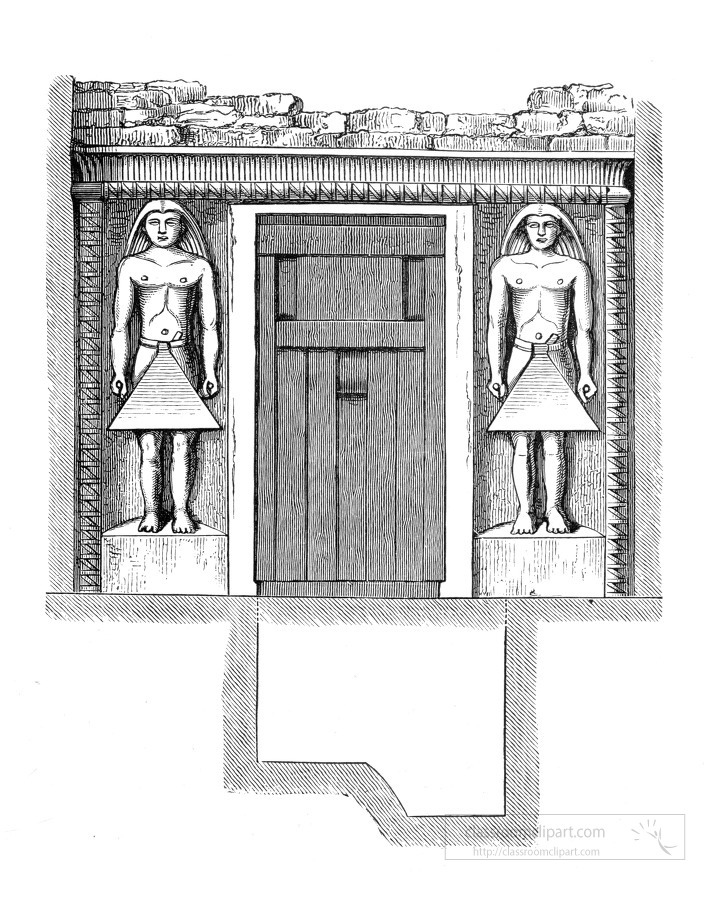 door to the tomb at giza book illustration