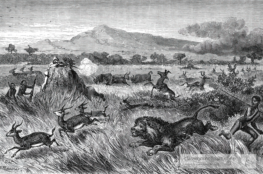 driving game before a prairie fire historical illustration afric